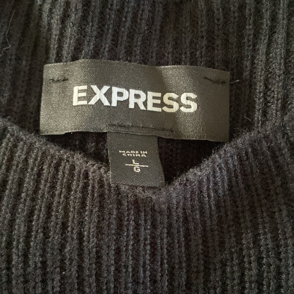 Express black sweater. Worn, but good condition, gray and white detail on wrist - Picture 7 of 7